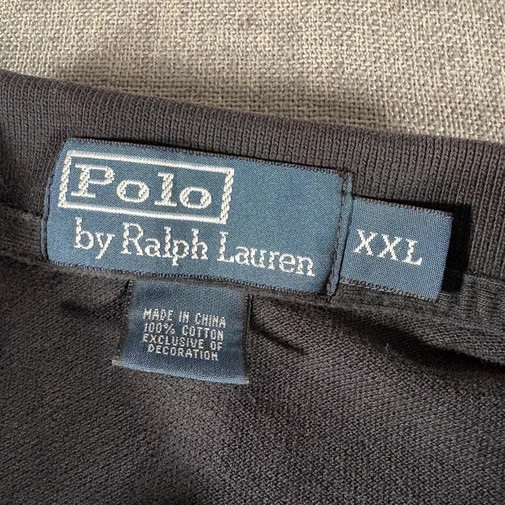 Polo Ralph Lauren Polo Shirt Men XXL Black Purple Pony Pique Cotton Short Sleeve